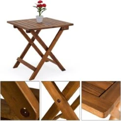 Merkloos EezyLife Houten Bijzettafel - 46x46x46cm - Acacia Hout - Tuintafel -Tuinmeubel Verkoop 1200x1200 72
