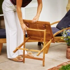 Merkloos EezyLife Houten Bijzettafel - 46x46x46cm - Acacia Hout - Tuintafel -Tuinmeubel Verkoop 1200x1200 73