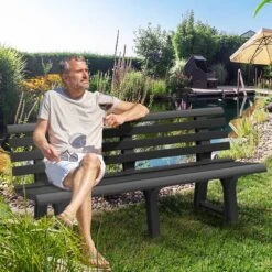 Casaria Tuinbank Orchidea – Kunststof/240kg Belastbaar – Antraciet -Tuinmeubel Verkoop 1200x1200 77