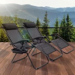 LifeGoods Opvouwbare Tuinstoelen - Verstelbaar Zonnescherm - 2 Stuks - 30°-90° Verstelbaar - Metaal - Zwart -Tuinmeubel Verkoop 1200x1200 87