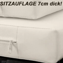 Casaria Polyrattan Zonne-Eiland Ø185cm – Incl. Kussens - Zwart Crème -Tuinmeubel Verkoop 1200x1200 9