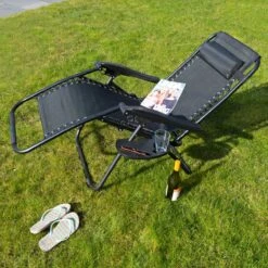 Luxe Ligstoel Met Hoofdsteun & Voetsteun - Verstelbare Rugleuning - Zonnebed Relaxstoel Voor Tuin/Terras/Strand/Balkon/Zwembad/Camping - Inklapbaar - Weerbestendig - Zwart -Tuinmeubel Verkoop 1200x1200 98