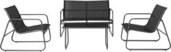 909 Outdoor Tuinset Camilla - 4-delig - Dubbele Zitbank - 2 Stoelen - Tafel - Stalenframe -Tuinmeubel Verkoop 1200x369