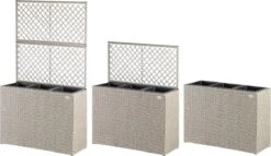 Casaria Polyrattan Bloembak – 3 Bakken Klimophek - Crème -Tuinmeubel Verkoop 1200x697 2