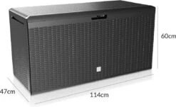 Prosperplast Opbergbox Met Deksel – Waterdicht Wielen 290 L -Antraciet -Tuinmeubel Verkoop 1200x732