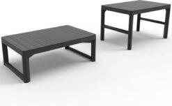 Allibert Lyon Tuintafel - 116x71,5x66/40 Cm - Grafiet -Tuinmeubel Verkoop 1200x738