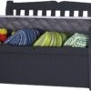 Keter Eden Garden Bench Opbergbank - 265L - 140x60x84cm - Zwart/Grijs -Tuinmeubel Verkoop 1200x795