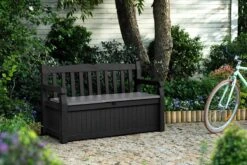 Keter Eden Garden Bench Opbergbank - 265L - 140x60x84cm - Zwart/Grijs -Tuinmeubel Verkoop 1200x800 12