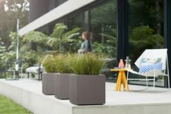 Elho Vivo Structure Finish Vierkant 40 - Plantenbak Voor Binnen & Buiten - Ø 39 X H 41 - Grijs/Warm Grijs -Tuinmeubel Verkoop 1200x800 151