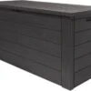 Merkloos Woody Tuin Opbergbox - 324 Liter 45x120x60 Cm - Tuinkussenbox - Antraciet/bruin -Tuinmeubel Verkoop 1200x832