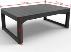 Allibert Lyon Tuintafel - 116x71,5x66/40 Cm - Grafiet -Tuinmeubel Verkoop 1200x881