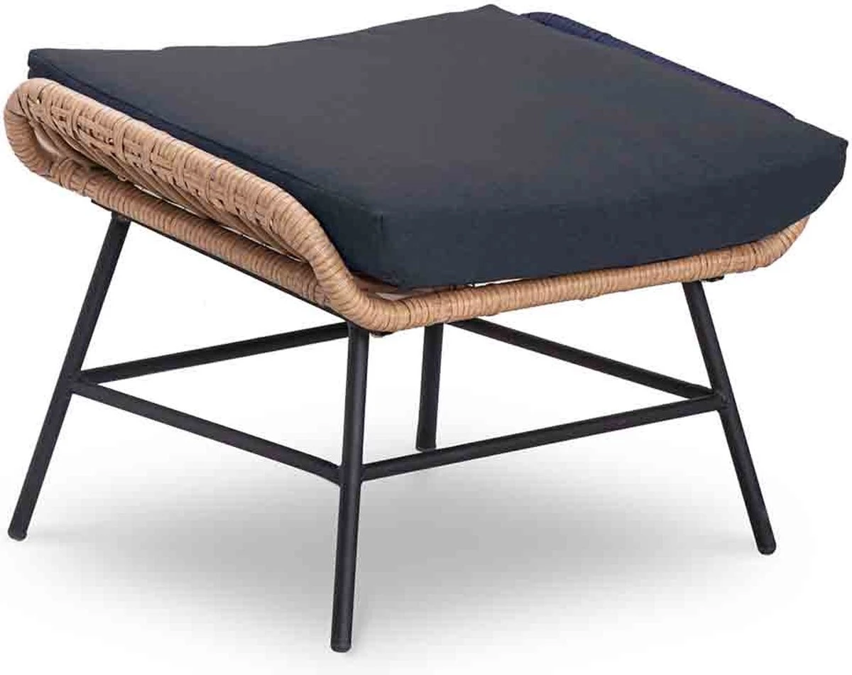 BUITEN Living Dex Wicker Loungestoel Tuin Incl. Wicker Voetenbank | Wicker + Aluminium | Bamboe Antraciet 7 BUITEN Living Dex Wicker Loungestoel Tuin Incl. Wicker Voetenbank | Wicker + Aluminium | Bamboe Antraciet - Image 5