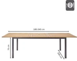 NATERIAL - Uitschuifbare Tuintafel ORIS - Uitschuifbare Tafel Voor 6 Tot 8 Personen - 180-240x100 Cm - Aluminium - Hout Eucalyptus 12 NATERIAL - Uitschuifbare Tuintafel ORIS - Uitschuifbare Tafel Voor 6 Tot 8 Personen - 180-240x100 Cm - Aluminium - Hout Eucalyptus -Tuinmeubel Verkoop 1200x958