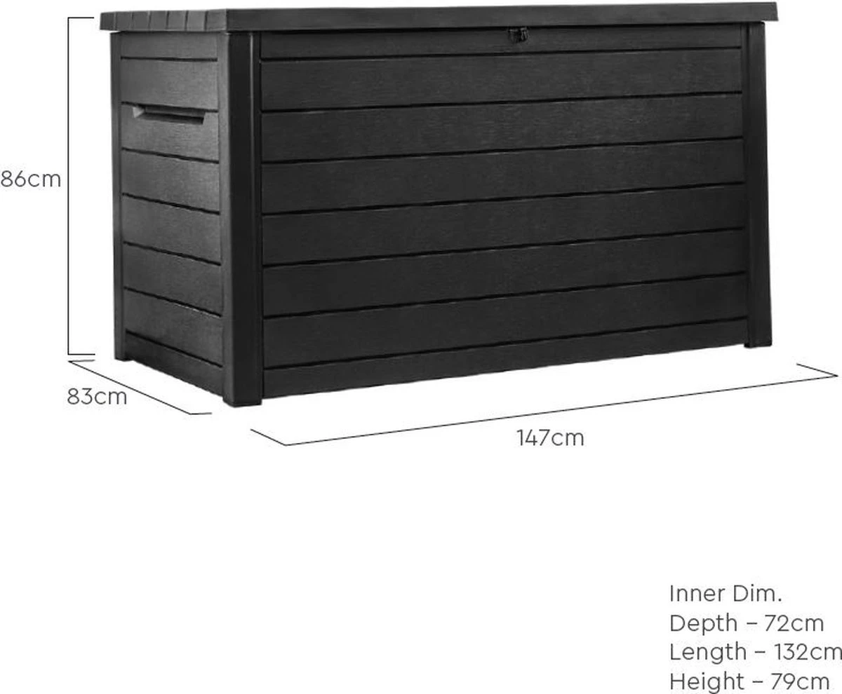Keter Ontario Opbergbox - 870L - 147x83x86cm - Grafiet 12 Keter Ontario Opbergbox - 870L - 147x83x86cm - Grafiet - Image 10