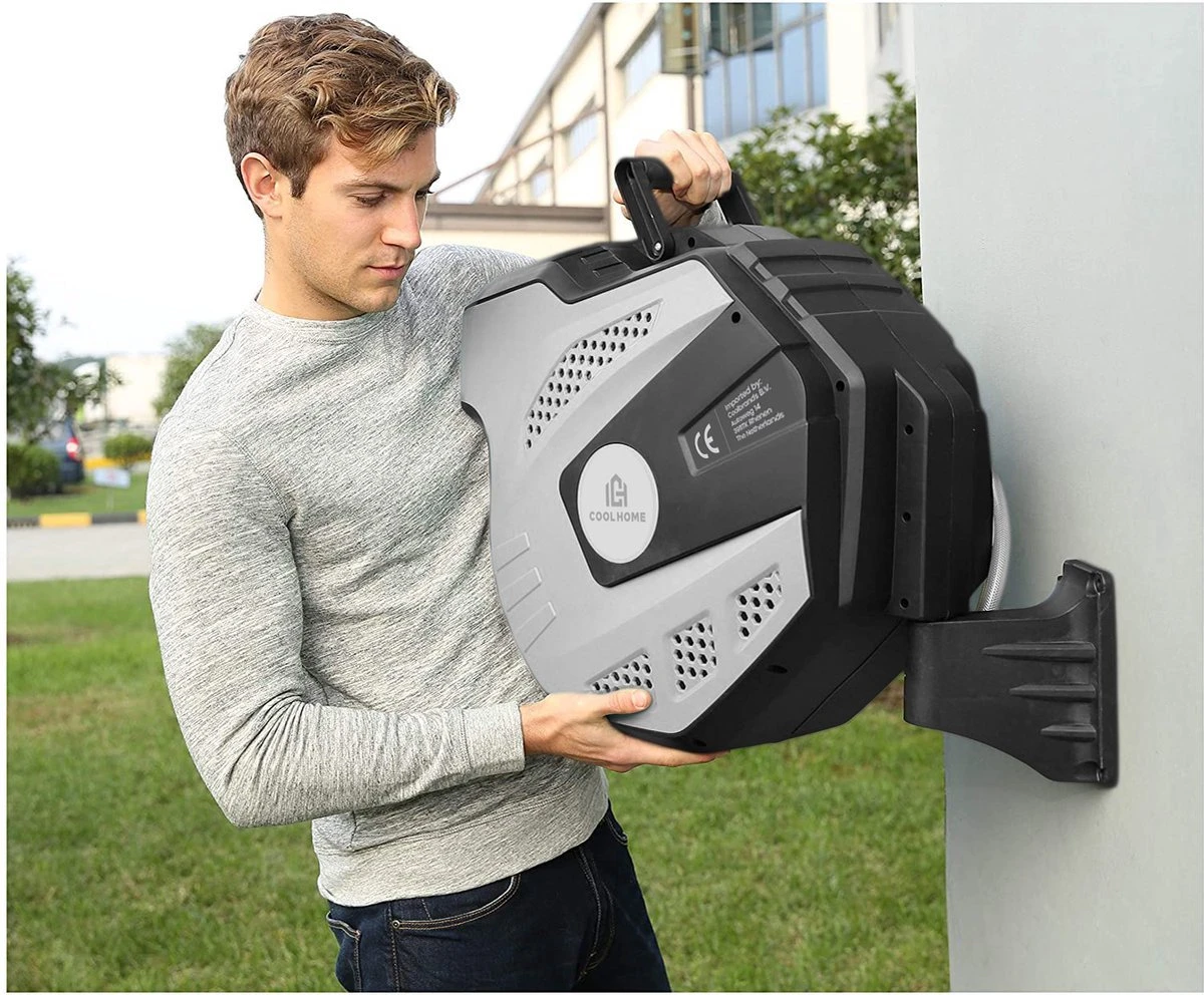 CoolHome Wandslangenbox 15 Meter + 1,5 Meter - Tuinslang Met Haspel- Slangenhouder 180° Draaibaar - Tuinslanghaspel Zwart - Grijs 10 CoolHome Wandslangenbox 15 Meter + 1,5 Meter - Tuinslang Met Haspel- Slangenhouder 180° Draaibaar - Tuinslanghaspel Zwart - Grijs - Image 8