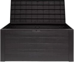 Merkloos Woody Tuin Opbergbox - 324 Liter 45x120x60 Cm - Tuinkussenbox - Antraciet/bruin -Tuinmeubel Verkoop 1200x996