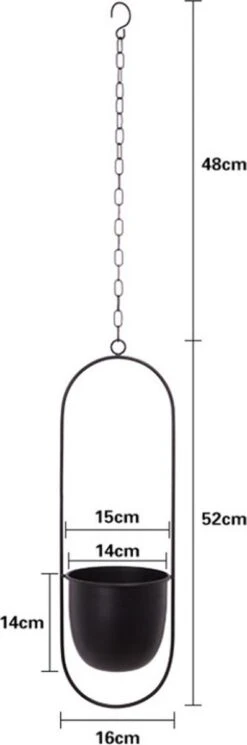 Be-Inspired® Hangende Bloempot Ovaal - Bloempot Binnen - Voor Hangplant – Plant Bloem Pot Met Opknoping – Plantenhanger - Plantenbak - Industrieel – Scandinavisch - Metaal - Zwart 14 Be-Inspired® Hangende Bloempot Ovaal - Bloempot Binnen - Voor Hangplant – Plant Bloem Pot Met Opknoping – Plantenhanger - Plantenbak - Industrieel – Scandinavisch - Metaal - Zwart -Tuinmeubel Verkoop 398x1200
