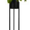 QUVIO Plantenstandaard Inclusief Pot - Staande Plantenbak - Metaal - Plantenbak - Plantenhouders - Planten Zuilen - Voor Buiten - Bloempot - 22 X 22 X 90 Cm - Zwart -Tuinmeubel Verkoop 660x1200