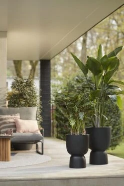 Elho Pure Coupe 41 - Bloempot Voor Binnen & Buiten - Ø 41.3 X H 57.9 Cm - Zwart/Zwart -Tuinmeubel Verkoop 800x1200 49