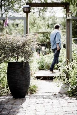 Capi Europe - Vaas Elegant Deluxe Rib NL - 56x84 - Zwart - Voor Binnen En Buiten - KBLR1132 -Tuinmeubel Verkoop 803x1200 3