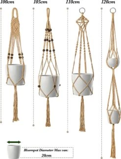 4 Stuks Luxe Jute Plantenhangers - Boho Handgeweven Katoen Hangpot Voor Binnen/Buiten - Hangende Bloempot Met Kralen - Macramé Touw/Koord Hangplant Houder - Bohemian Wandhanger Decoratie - Plant Hanger - Verticale Tuin Bloempothouder Planthanger 17 4 Stuks Luxe Jute Plantenhangers - Boho Handgeweven Katoen Hangpot Voor Binnen/Buiten - Hangende Bloempot Met Kralen - Macramé Touw/Koord Hangplant Houder - Bohemian Wandhanger Decoratie - Plant Hanger - Verticale Tuin Bloempothouder Planthanger -Tuinmeubel Verkoop 913x1200