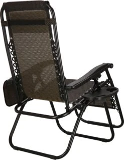 Springos Tuinstoel | Ligstoel | Opvouwbaar | Verstelbaar | Ergonomische Hoofdsteun | Bruin / Zwart -Tuinmeubel Verkoop 934x1200