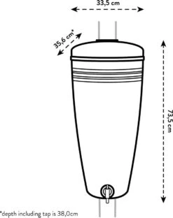 Elho Green Basics Rain Catcher 33 - Regenton Voor Balkonbuiten - Ø 33.5 X H 73.5 Cm - Grijs/Living Concrete -Tuinmeubel Verkoop 951x1200